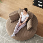Chaise pivotante simple en velours côtelé et mousse chenille