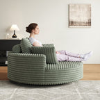 Chaise pivotante simple en velours côtelé et mousse chenille
