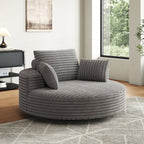 Chaise pivotante simple en velours côtelé et mousse chenille