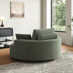 Chaise pivotante simple en velours côtelé et mousse chenille
