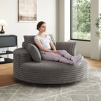 Chaise pivotante simple en velours côtelé et mousse chenille