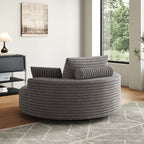 Chaise pivotante simple en velours côtelé et mousse chenille