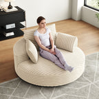 Chaise pivotante simple en velours côtelé et mousse chenille