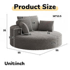 Chaise pivotante simple en velours côtelé et mousse chenille