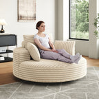Chaise pivotante simple en velours côtelé et mousse chenille