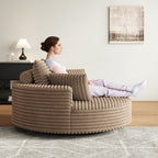 Chaise pivotante simple en velours côtelé et mousse chenille