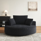 Chaise pivotante simple en velours côtelé et mousse chenille