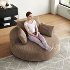 Chaise pivotante simple en velours côtelé et mousse chenille
