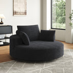 Chaise pivotante simple en velours côtelé et mousse chenille