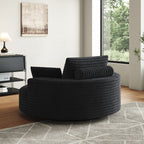 Chaise pivotante simple en velours côtelé et mousse chenille