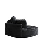 Chaise pivotante simple en velours côtelé et mousse chenille
