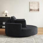 Chaise pivotante simple en velours côtelé et mousse chenille