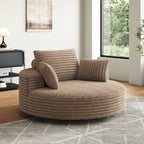 Chaise pivotante simple en velours côtelé et mousse chenille