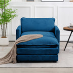 Canapé sectionnel en velours côtelé avec poufs amovibles et coussins ultra-doux pour salon et chambre