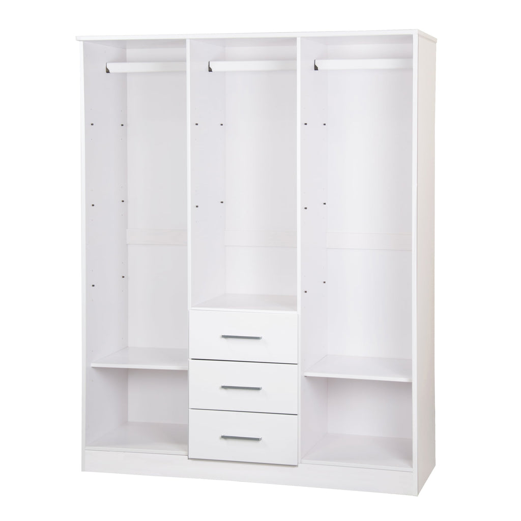 Armoire penderie 3 portes Cosmo 100 % bois massif de Palace Imports avec portes en bois massif ou en miroir