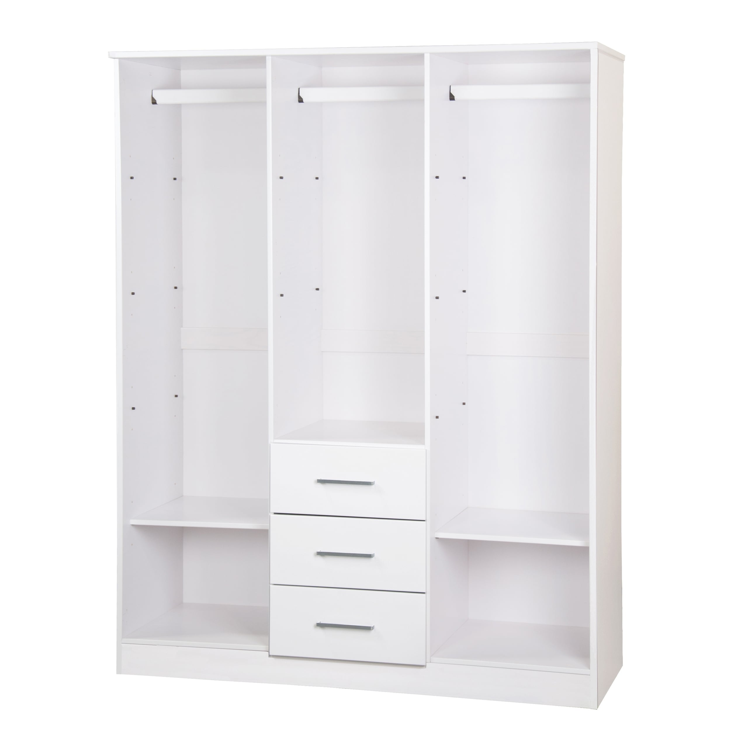 Armoire penderie 3 portes Cosmo 100 % bois massif de Palace Imports avec portes en bois massif ou en miroir