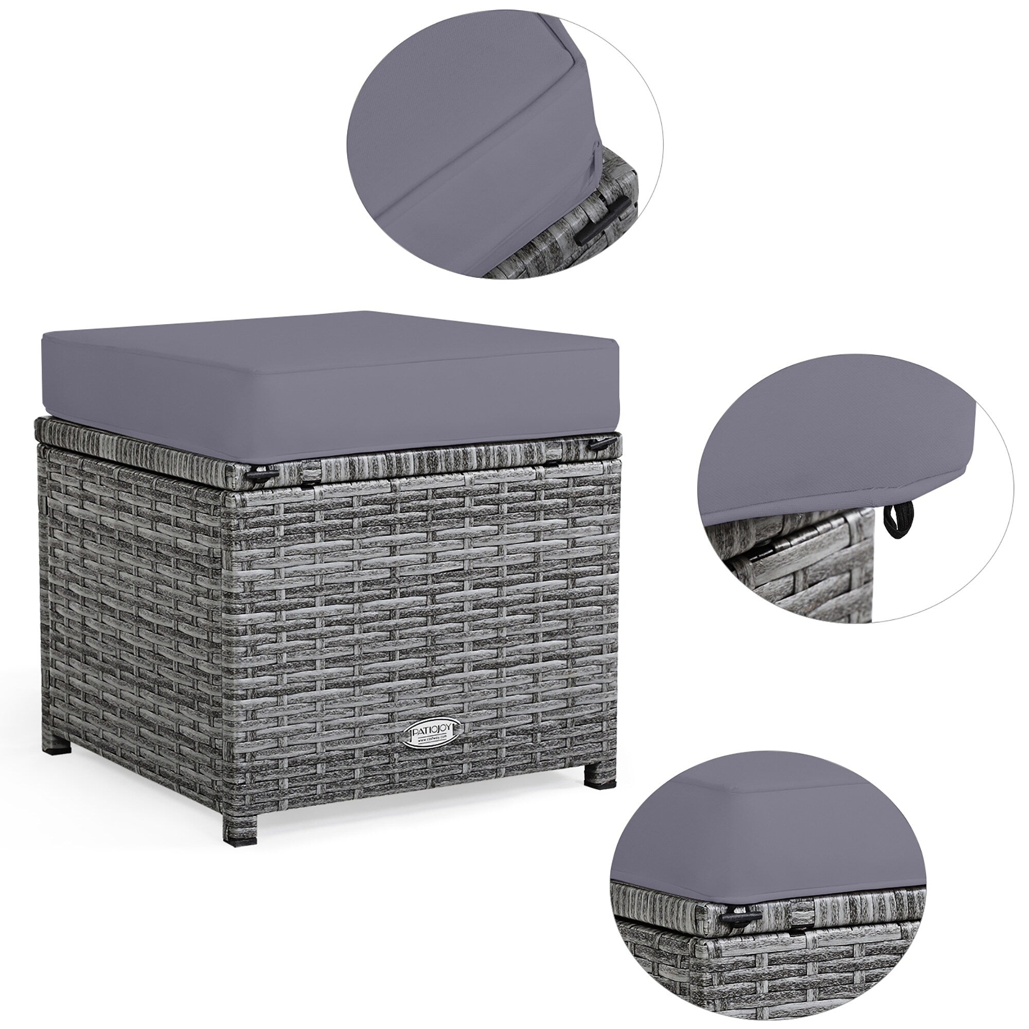 Ensemble de salle à manger en rotin Costway 7 pièces avec canapé sectionnel et pouf - Voir les détails