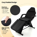 Lit de massage Costway 72 avec tabouret hydraulique, dossier réglable et