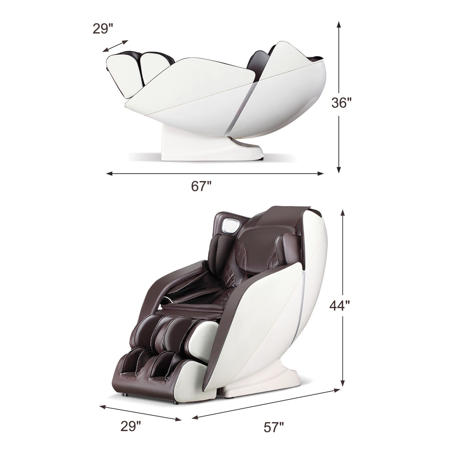 Fauteuil de massage complet Costway avec rouleau chauffant pour les pieds à commande vocale