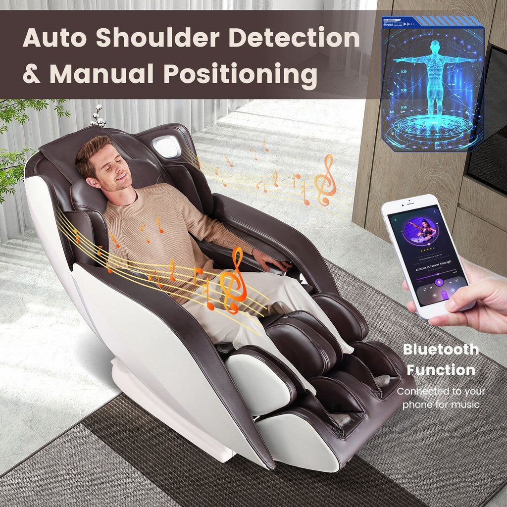 Fauteuil de massage complet Costway avec rouleau chauffant pour les pieds à commande vocale