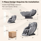 Fauteuil de massage complet Costway avec rouleau chauffant pour les pieds à commande vocale