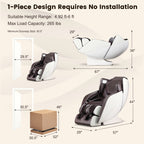 Fauteuil de massage complet Costway avec rouleau chauffant pour les pieds à commande vocale