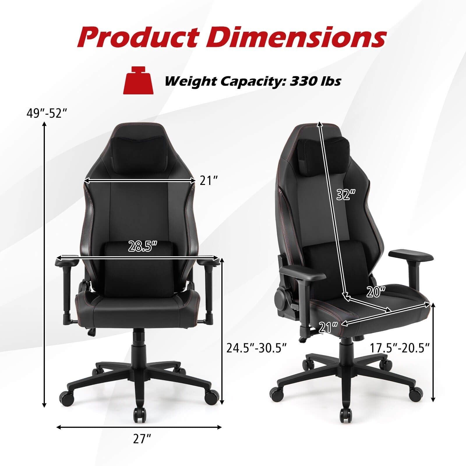 Chaise de jeu ergonomique Costway à dossier haut et à bascule - Voir les détails