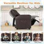 Fauteuil inclinable pour enfants Costway avec porte-gobelet et poche latérale réglable