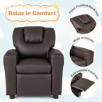 Fauteuil inclinable pour enfants Costway avec porte-gobelet et poche latérale réglable