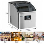 Machine à glaçons de comptoir en acier inoxydable Costway 48 lb/24 h