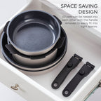 Batterie de cuisine Country Kitchen 16 pièces pour camping-car, en céramique avec poignée amovible, compatible avec le four