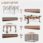Gazebo escamotable en acier Cozywor de 11 pi x 11 pi avec moustiquaire