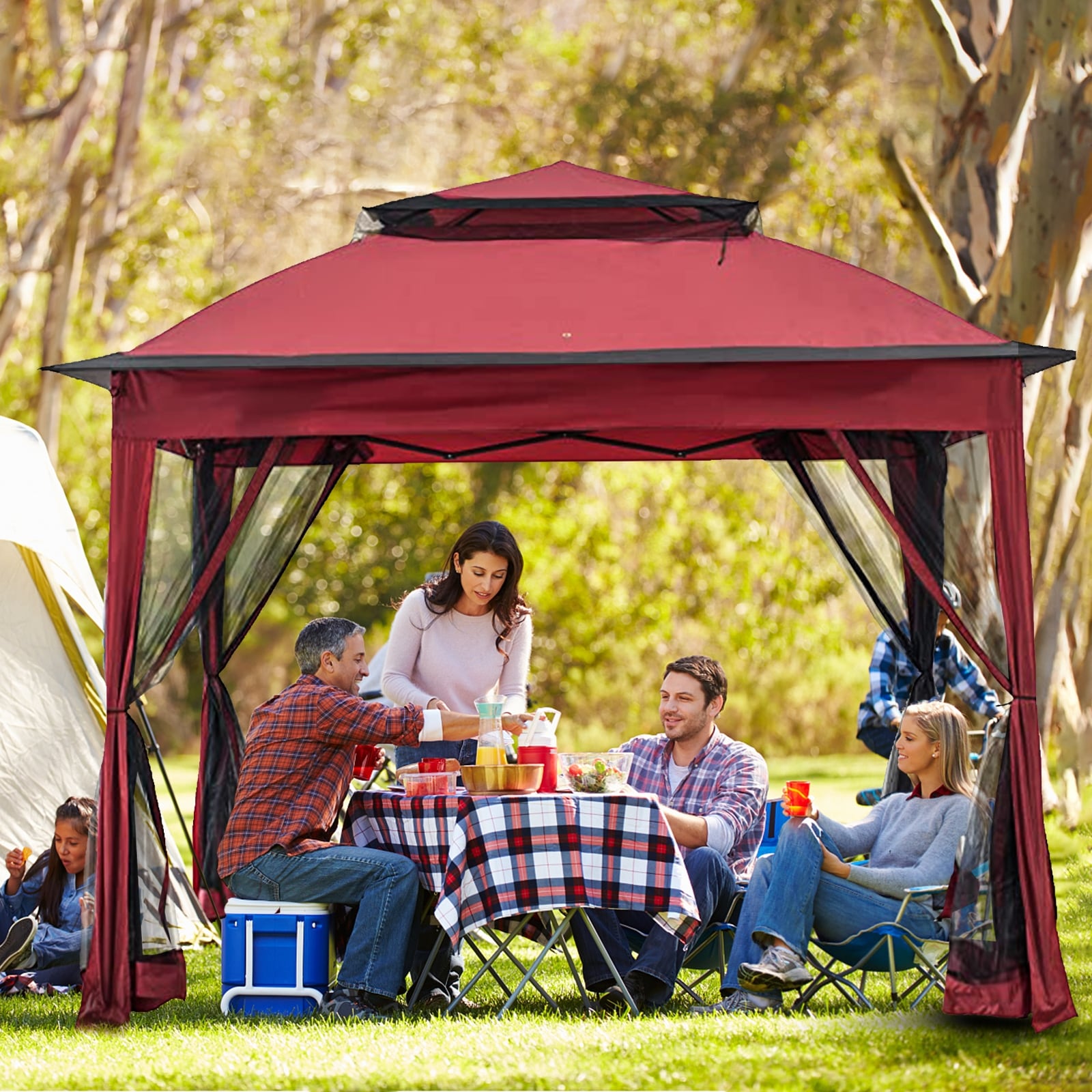 Gazebo escamotable en acier Cozywor de 11 pi x 11 pi avec moustiquaire