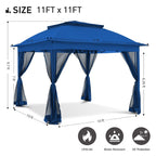 Gazebo escamotable en acier Cozywor de 11 pi x 11 pi avec moustiquaire