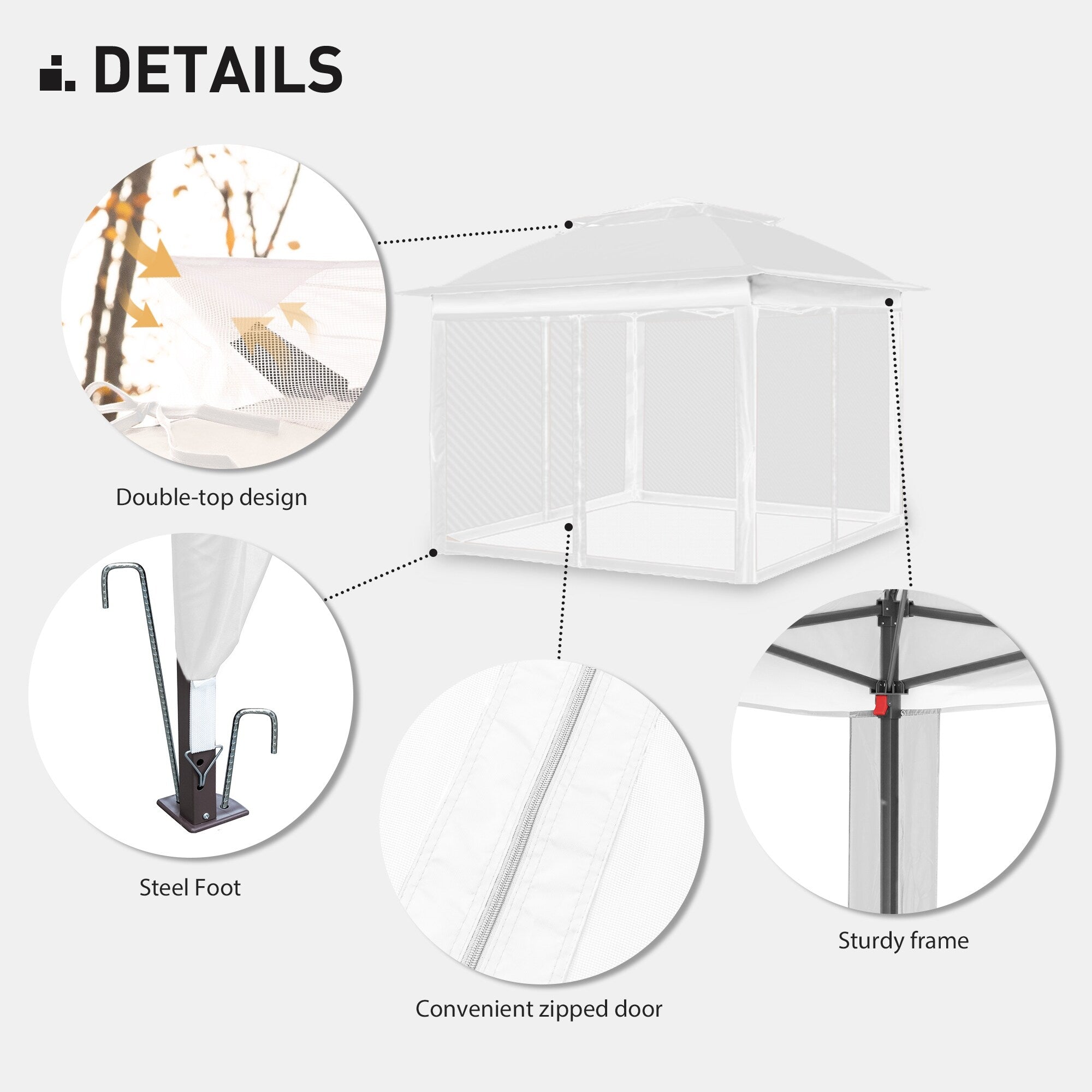 Gazebo escamotable en acier Cozywor de 11 pi x 11 pi avec moustiquaire