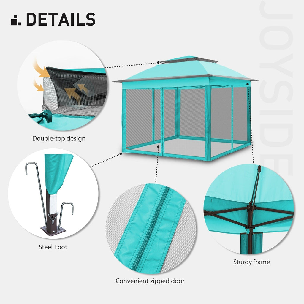 Gazebo escamotable en acier Cozywor de 11 pi x 11 pi avec moustiquaire