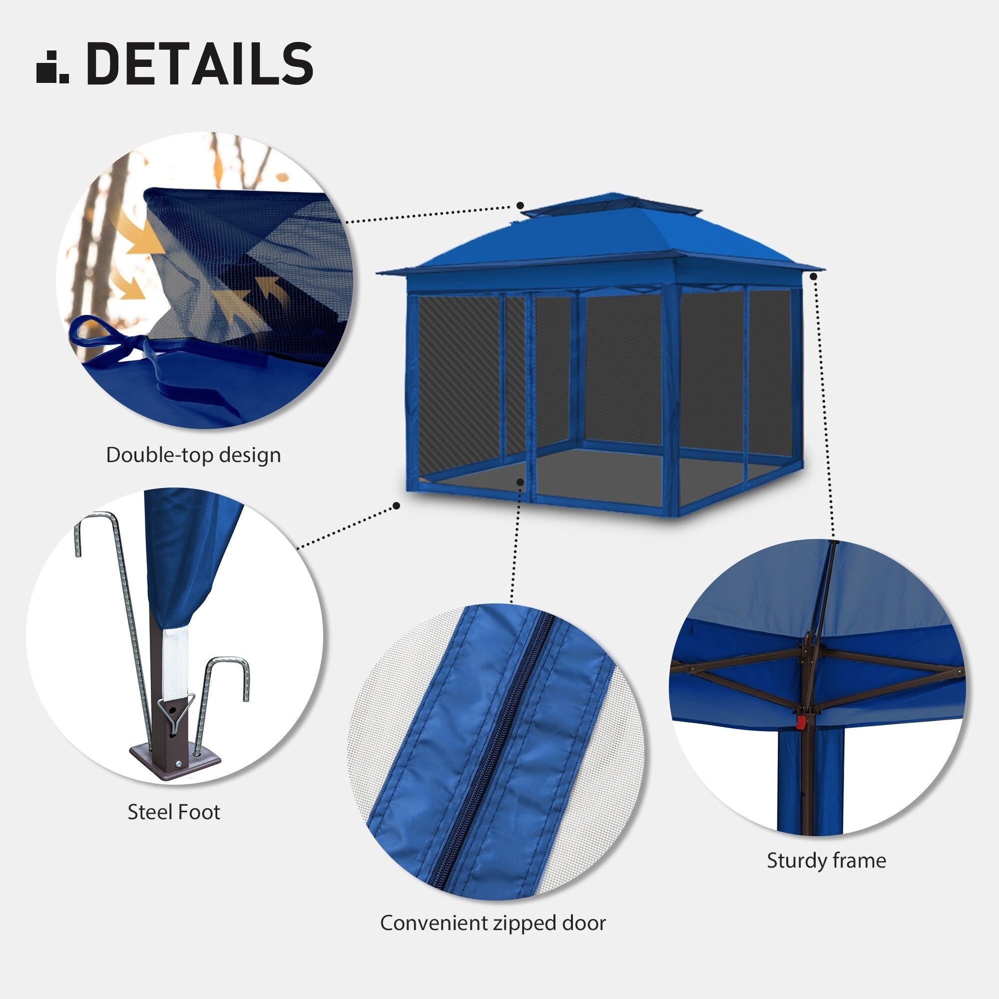 Gazebo escamotable en acier Cozywor de 11 pi x 11 pi avec moustiquaire