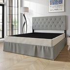 Sommier à ressorts en bois massif CraftPorch de 5 pouces avec lattes en bois et revêtement en lin gris chaud