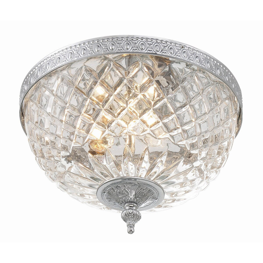 Plafonnier en cristal Crystorama à 2 lampes - 10 L x 8 H x 10 P