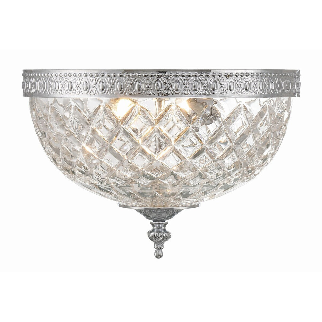 Plafonnier en cristal Crystorama à 2 lampes - 10 L x 8 H x 10 P