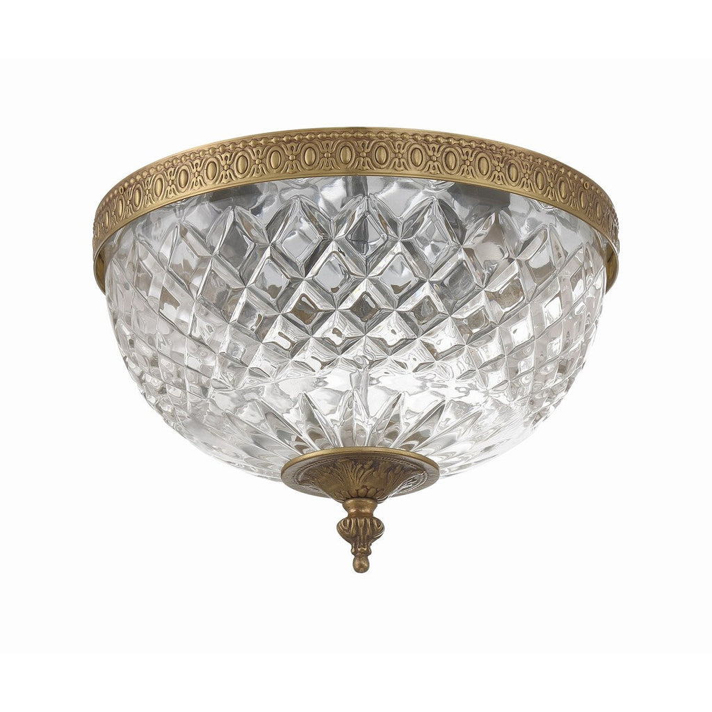 Plafonnier en cristal Crystorama à 2 lampes - 10 L x 8 H x 10 P