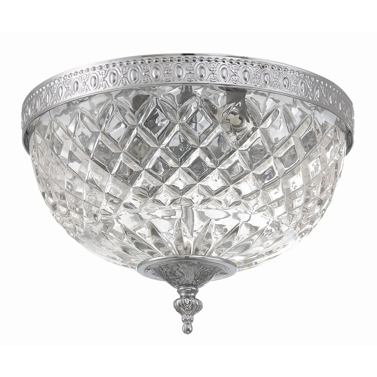 Plafonnier en cristal Crystorama à 2 lampes - 10 L x 8 H x 10 P