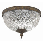 Plafonnier en cristal Crystorama à 2 lampes - 10 L x 8 H x 10 P