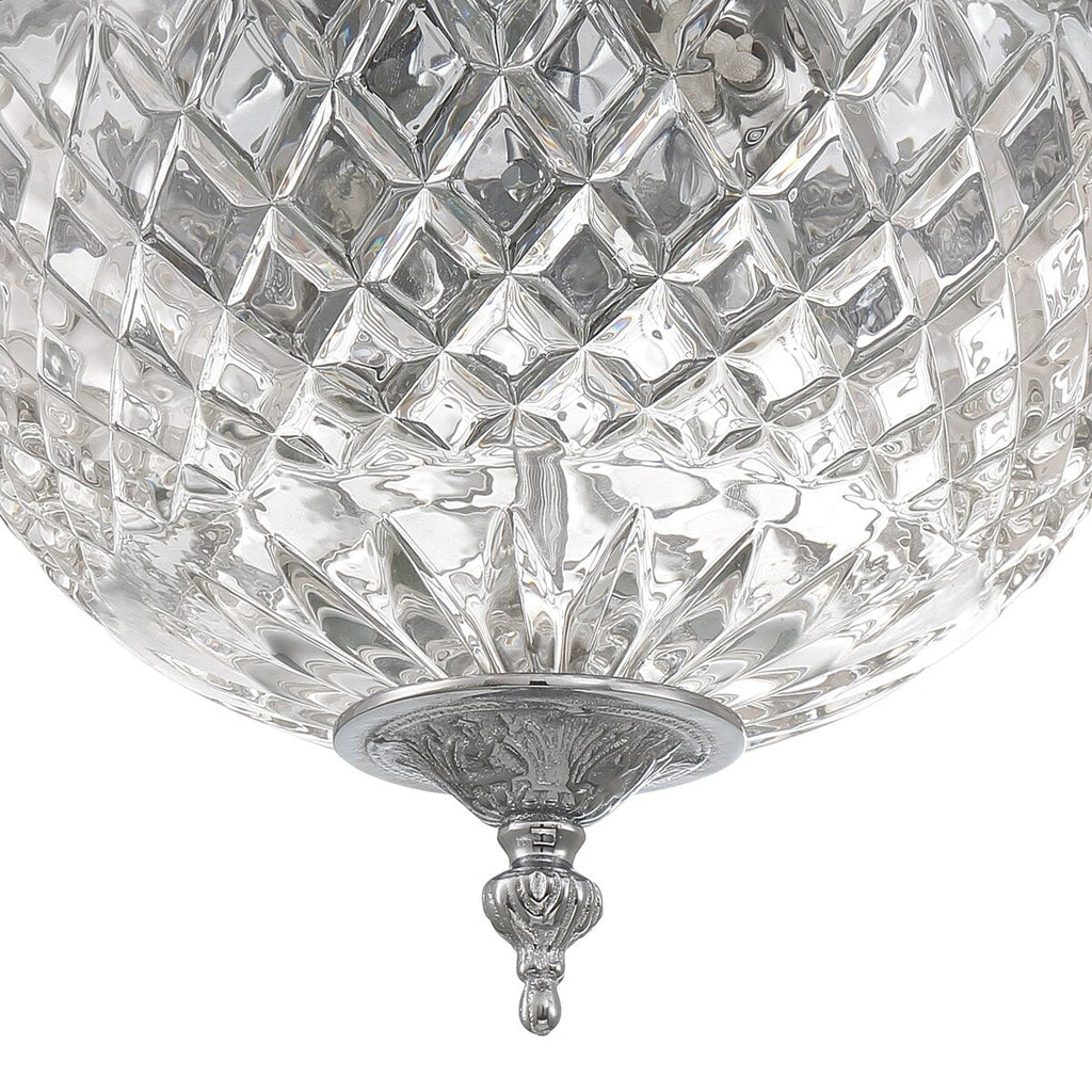 Plafonnier en cristal Crystorama à 2 lampes - 10 L x 8 H x 10 P