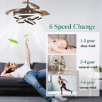 Ventilateur de plafond rétractable Cusp Barn 42 avec lumières et télécommande DIY Forme Fandelier Moderne Silencieux Moteur CC Plafonnier LED