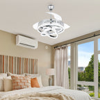 Ventilateur de plafond rétractable Cusp Barn 42 avec lumières et télécommande DIY Forme Fandelier Moderne Silencieux Moteur CC Plafonnier LED