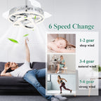 Ventilateur de plafond rétractable Cusp Barn 42 avec lumières et télécommande DIY Forme Fandelier Moderne Silencieux Moteur CC Plafonnier LED