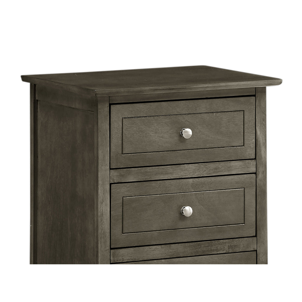 Table de chevet transitionnelle en bois à 3 tiroirs Daniel