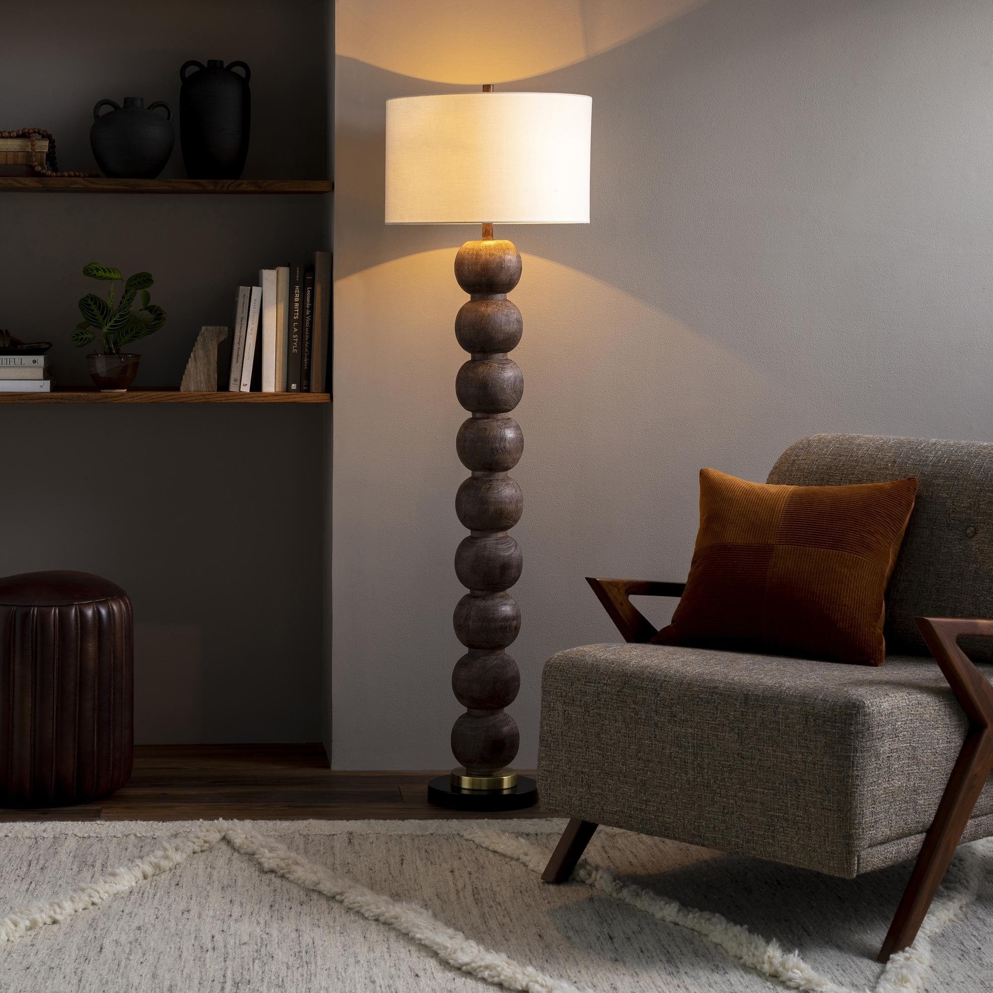 Lampadaire d'appoint rustique Daniel