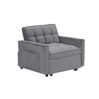 Canapé-lit convertible 3 en 1 gris foncé moderne 70,86 avec dossier réglable et roulettes pour salon